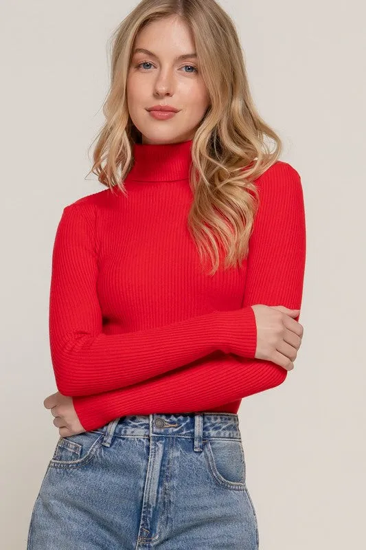 Ribbed Knit Warm Turtleneck