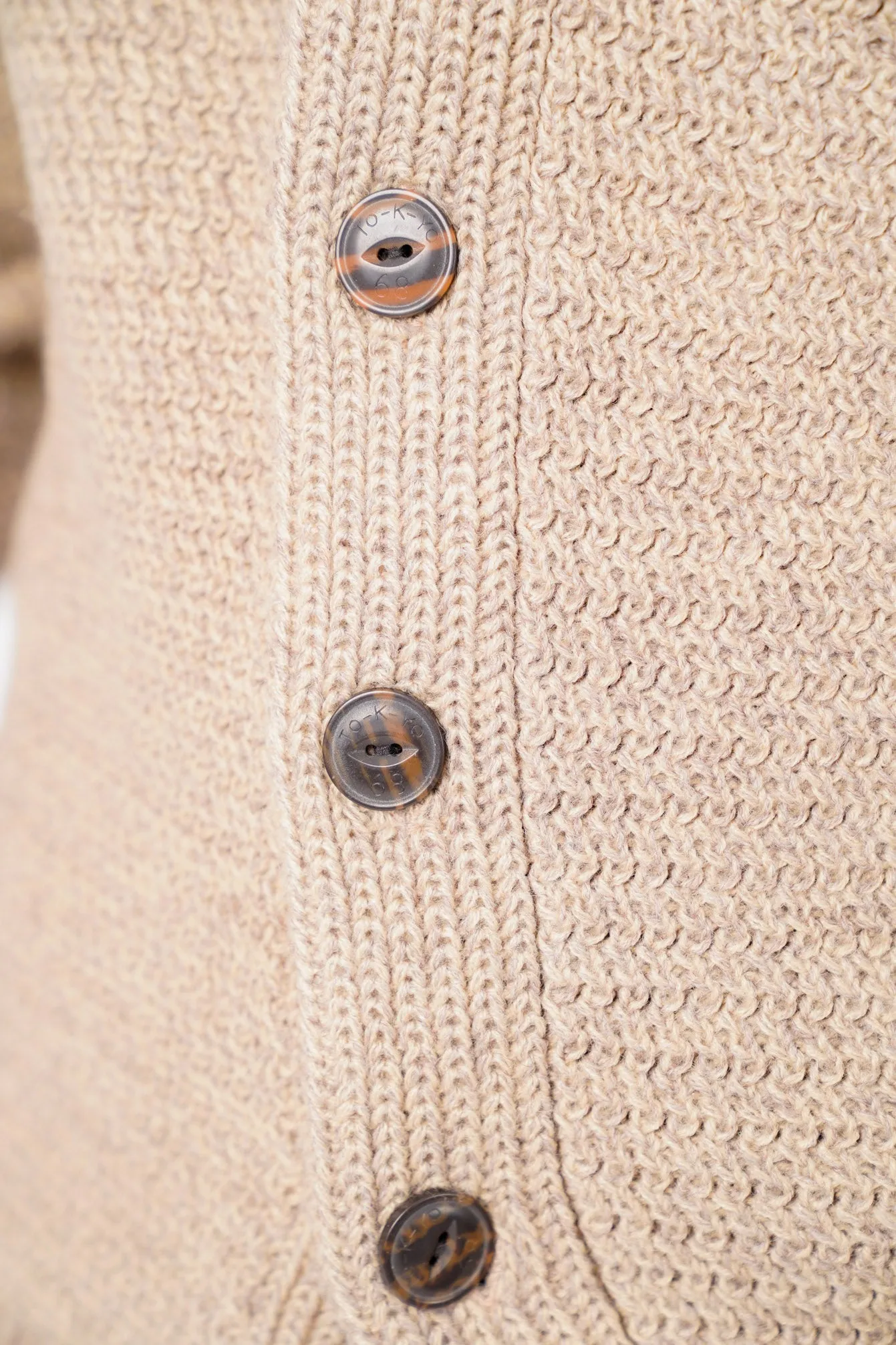 Riley Wool Blend Shawl Neck Cardigan In Stone Marl - Tokyo Laundry