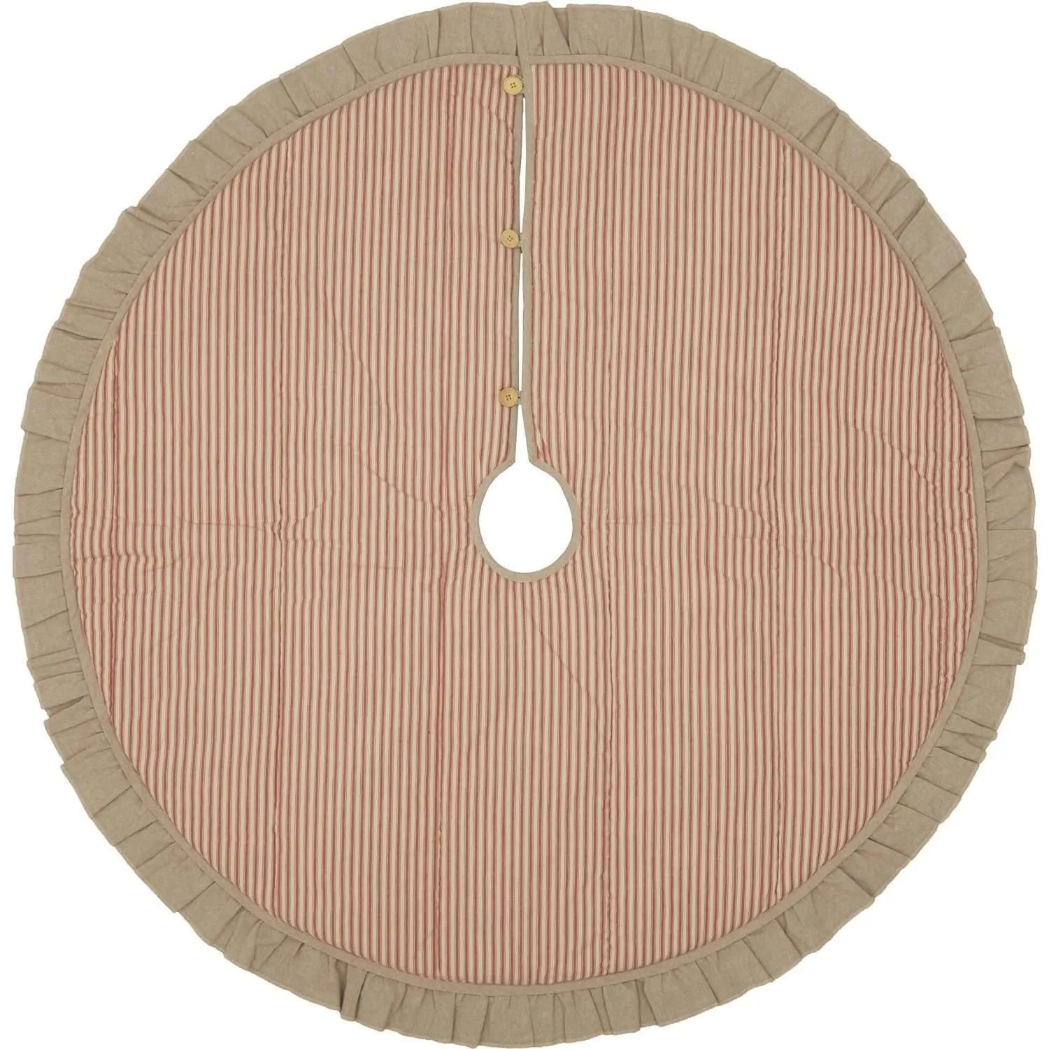 Sawyer Mill Red Ticking Stripe Christmas Tree Skirt 55 VHC Brands