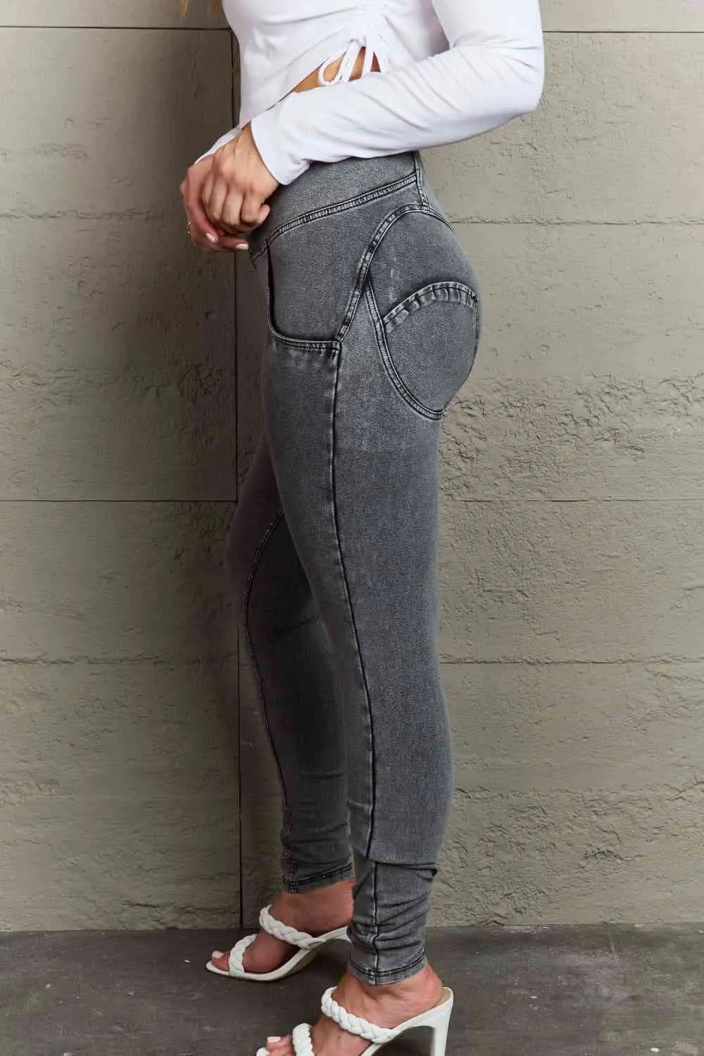 Semi-Total Trainer Skinny Jeans with Pockets