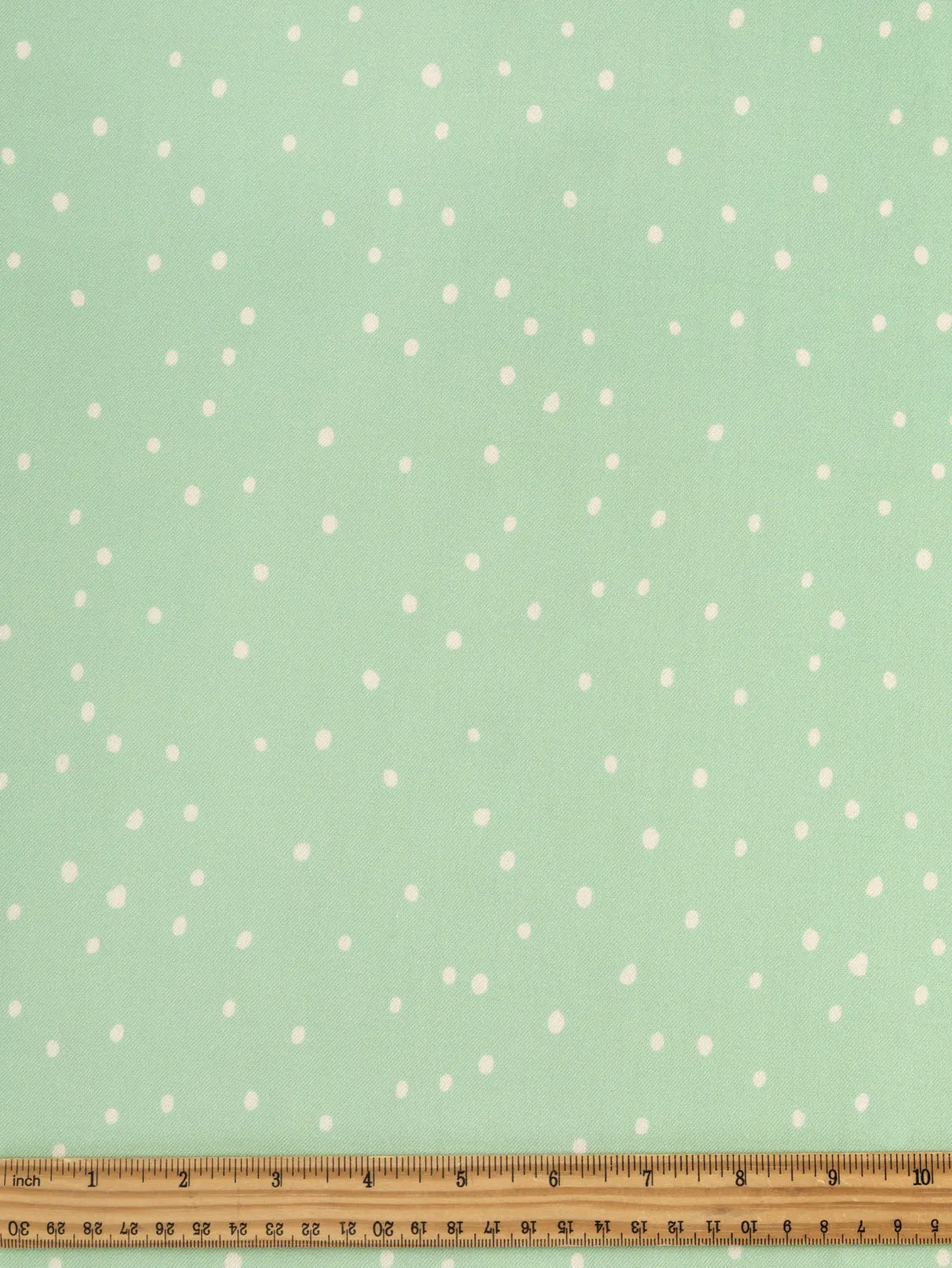 Small Polkadot Viscose Twill - Mint   Cream - Swatch