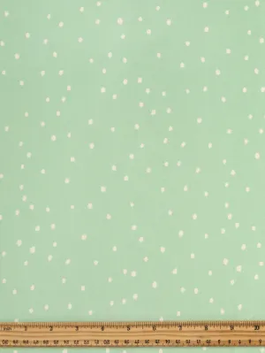 Small Polkadot Viscose Twill - Mint   Cream - Swatch