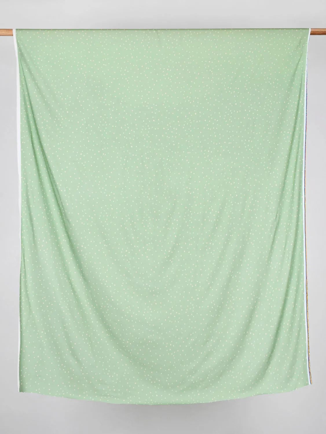 Small Polkadot Viscose Twill - Mint   Cream - Swatch