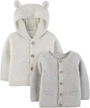 Unisex Babies' Knit Cardigan Sweaters, Pack of 2